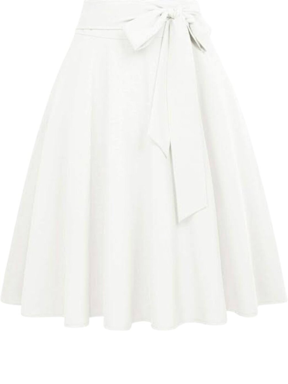 Belle Poque High-Waisted A-Line Midi Skirt with Pockets & Sash Belt